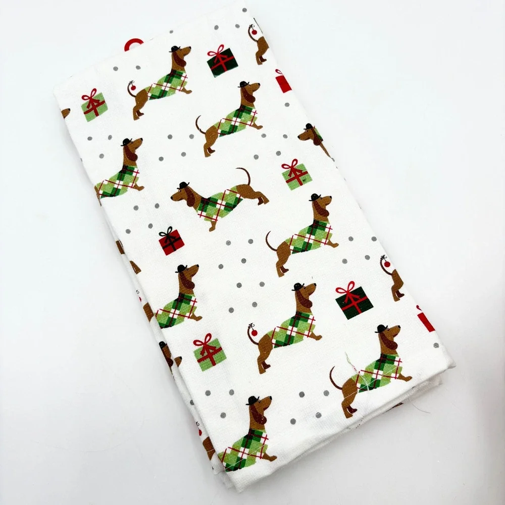 Set of 2 Blissliving Dachshund‎ Doxie Christmas Kitchen Towels Holiday Dog Gift